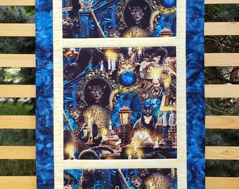 Mystical Cats 3 Panel Wall Hanging, option 1