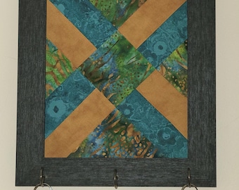 Patchwork Batik in a Frame with Hooks
