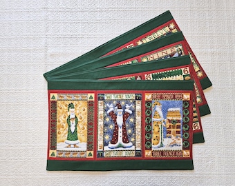Twelve Days of Christmas Placemats, set of four