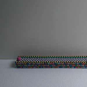 Hand painted wooden knitting needle holder