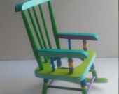 Hand painted wooden toy rocking chair