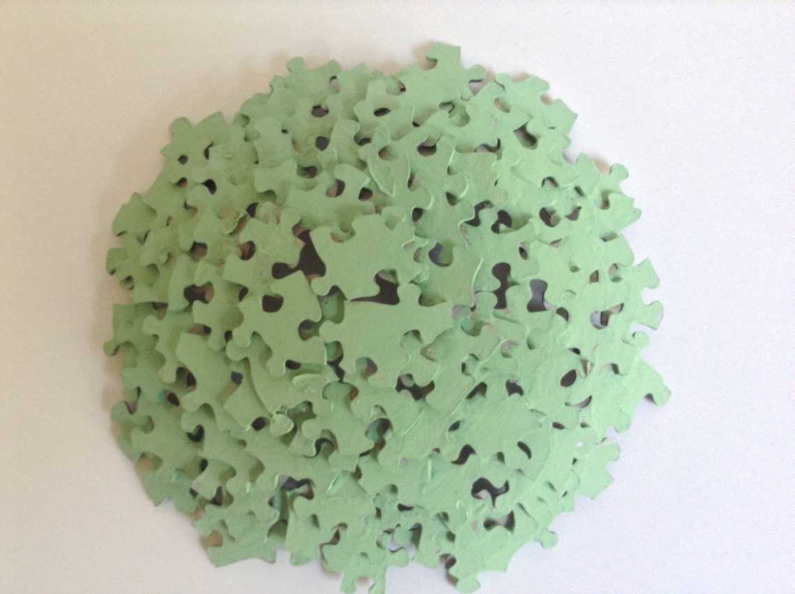 Shades of Green Jigsaw Puzzle Bowl Etsy
