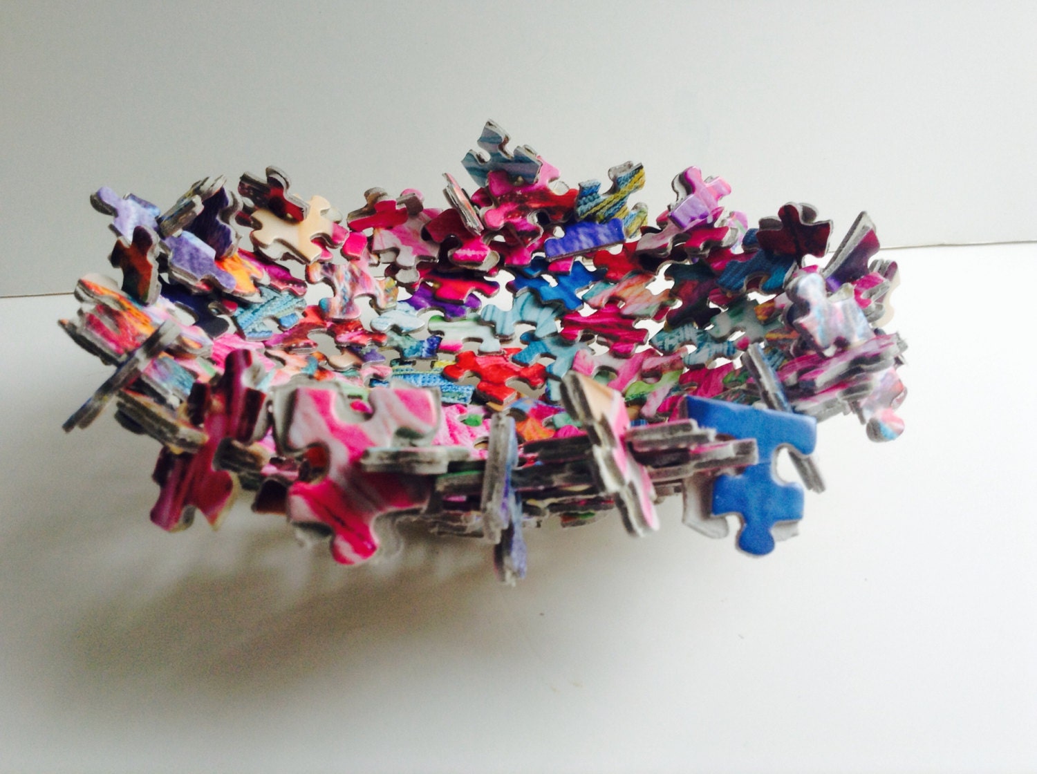 Multicolored Jigsaw Puzzle Bowl Etsy