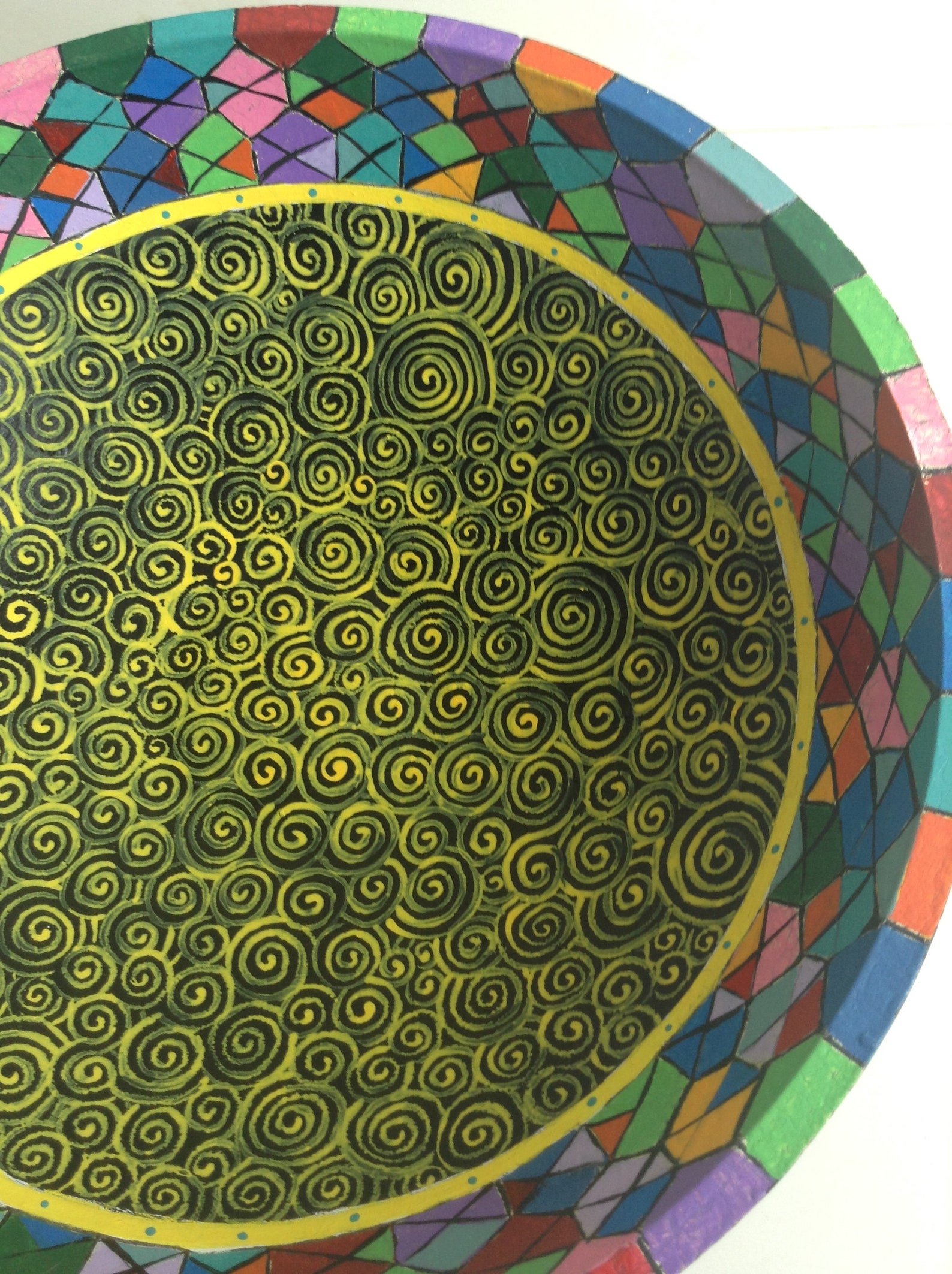 Large Hand Painted Wooden Bowl - Etsy