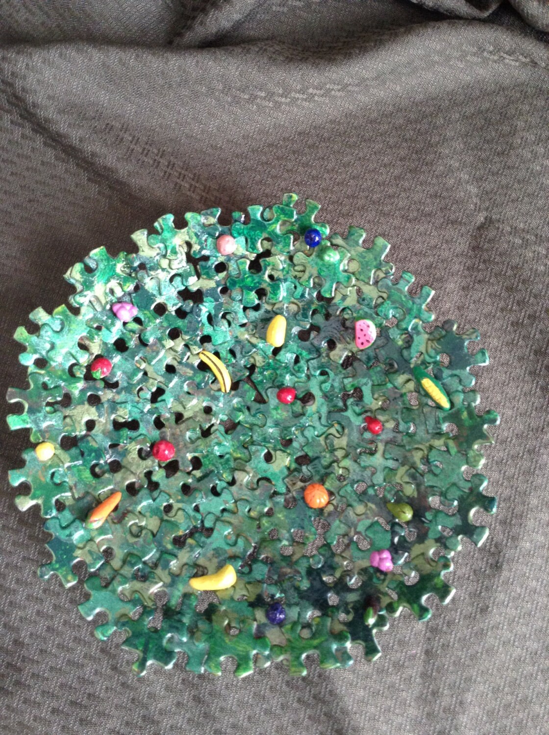 Jigsaw Puzzle and Clay fruit Bowl Etsy