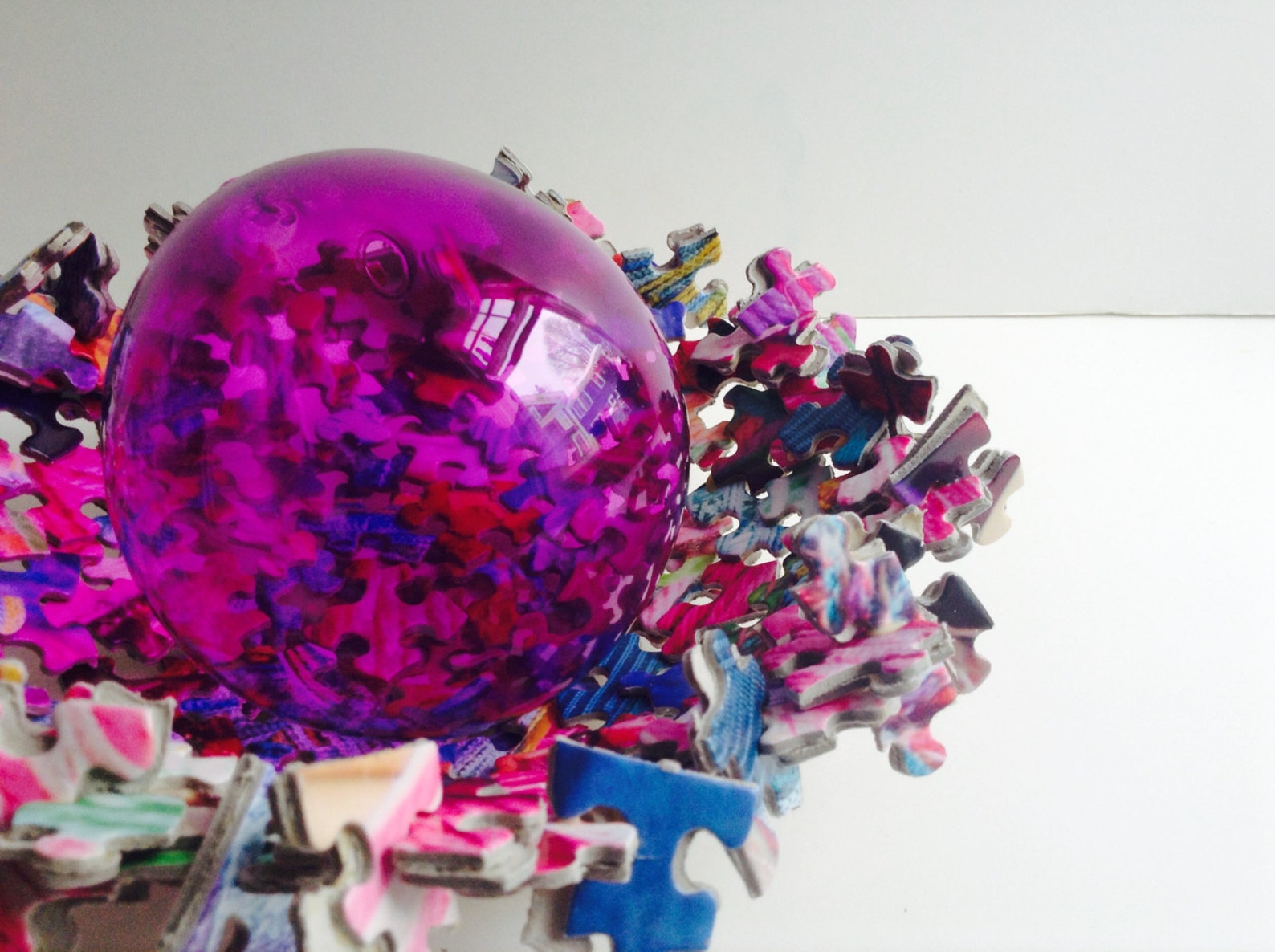 Multicolored Jigsaw Puzzle Bowl Etsy