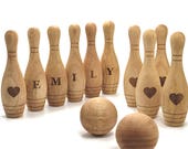 Personalized Wooden Toy - 10 Pin Bowling Game Set - Bowling Game - Wooden toys for Toddlers - Christmas Gift for Baby boy