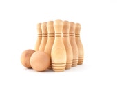 Personalized Wooden Toy for Baby - Bowling Pins with Ball, Wooden Bowling Game, Baby Shower Gift, Customized Bowling Set