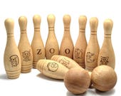 Bowling Game for Baby, First Christmas Baby Gift, Wooden Bowling Pin with Ball, Christmas Gift for Baby Boy, Personalized Bowling Game set