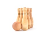Personalized Wooden Toy - Bowling Game for Baby - Personalized Bowling Set - Custom Engraved Bowling Pins with Ball, Baby Shower Gift