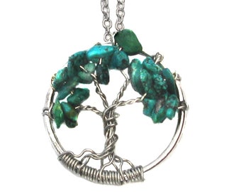 Levensboom Turquoise ketting