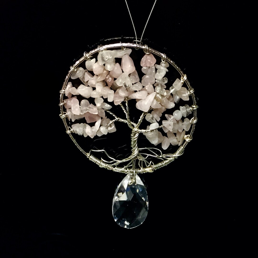 Tree of Life Suncatcher Rose Quartz Tree of Life Ortament - Etsy