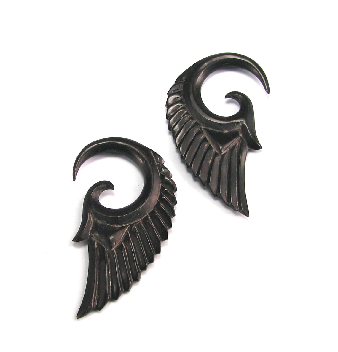4mm 6 Gauge Wing Taper Earrings Gauged Wood Taper Earrings Etsy