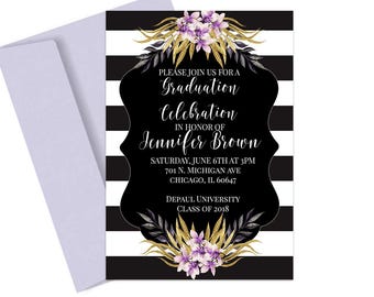 floral graduation graduation invites graduation ceremony etsy