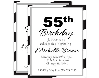 55th birthday invite | Etsy