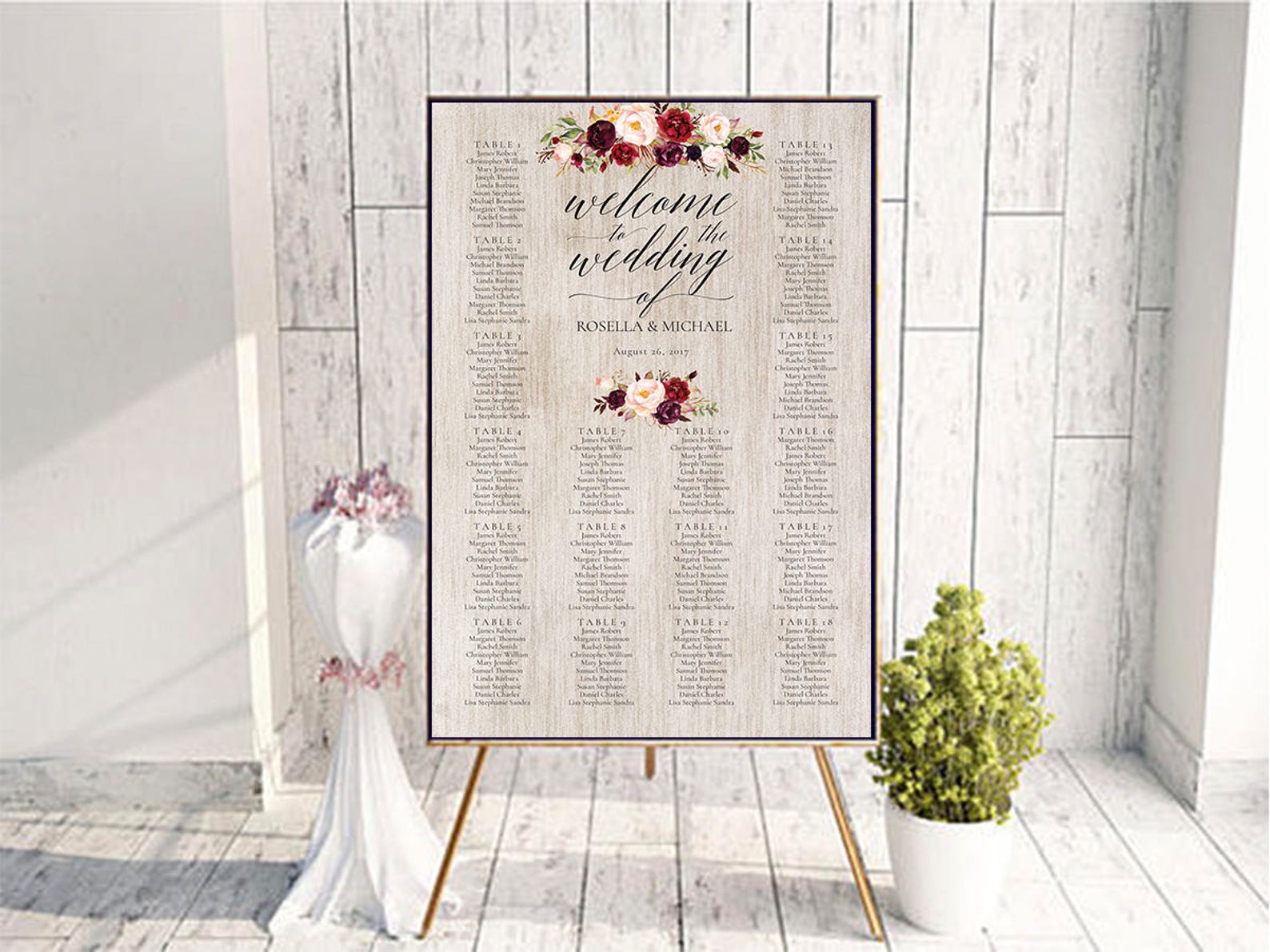 Seating Plan Wedding Seating Plan Printable Seating Table - Etsy Canada