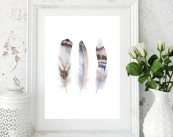 Feathers Wall Art, Feathers Printable, Feathers Print, Feathers Artwork ...