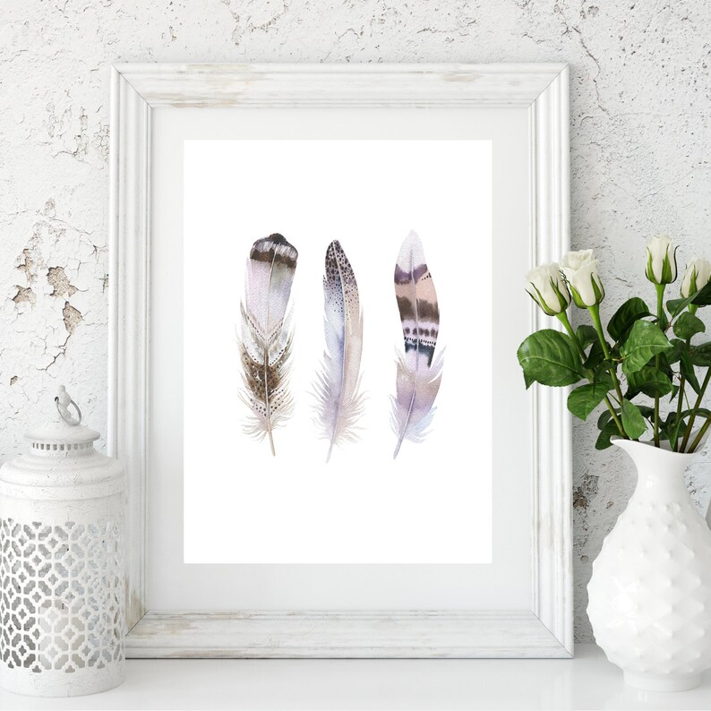 Feathers Wall Art Feathers Printable Feathers Print | Etsy
