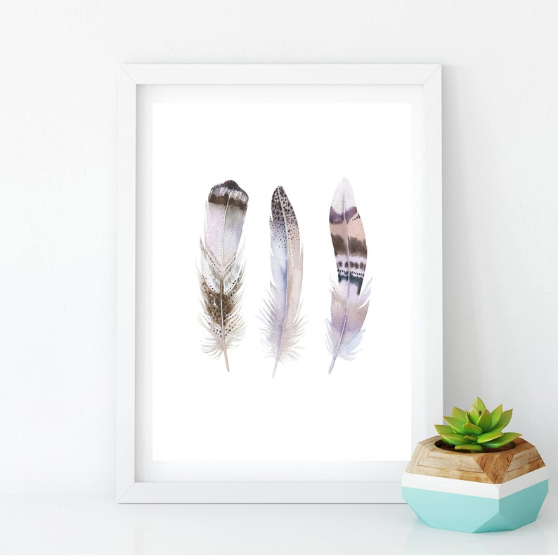 Feathers Wall Art Feathers Printable Feathers Print Etsy