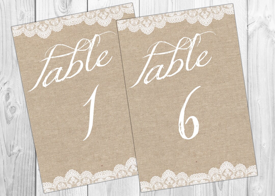 Burlap Table Numbers Burlap Table Number Matrimonio Brown Etsy