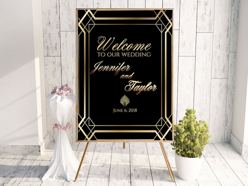 Large Wedding Sign Gold Wedding Sign Gold Wedding Signage Etsy