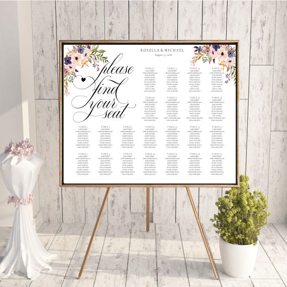 Wedding Guest List Seating Chart