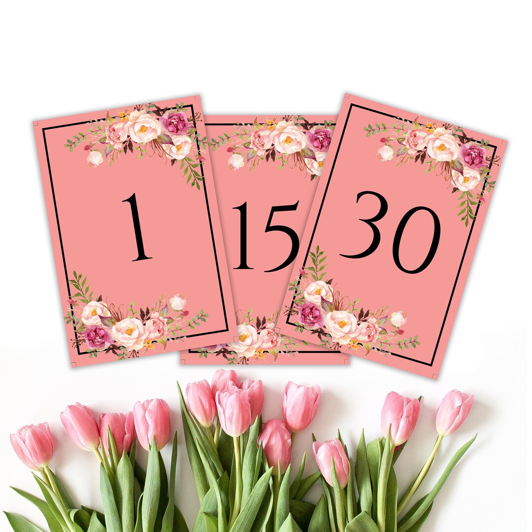 Blush Table Numbers Boho Table Numbers Tribal Table Numbers Etsy