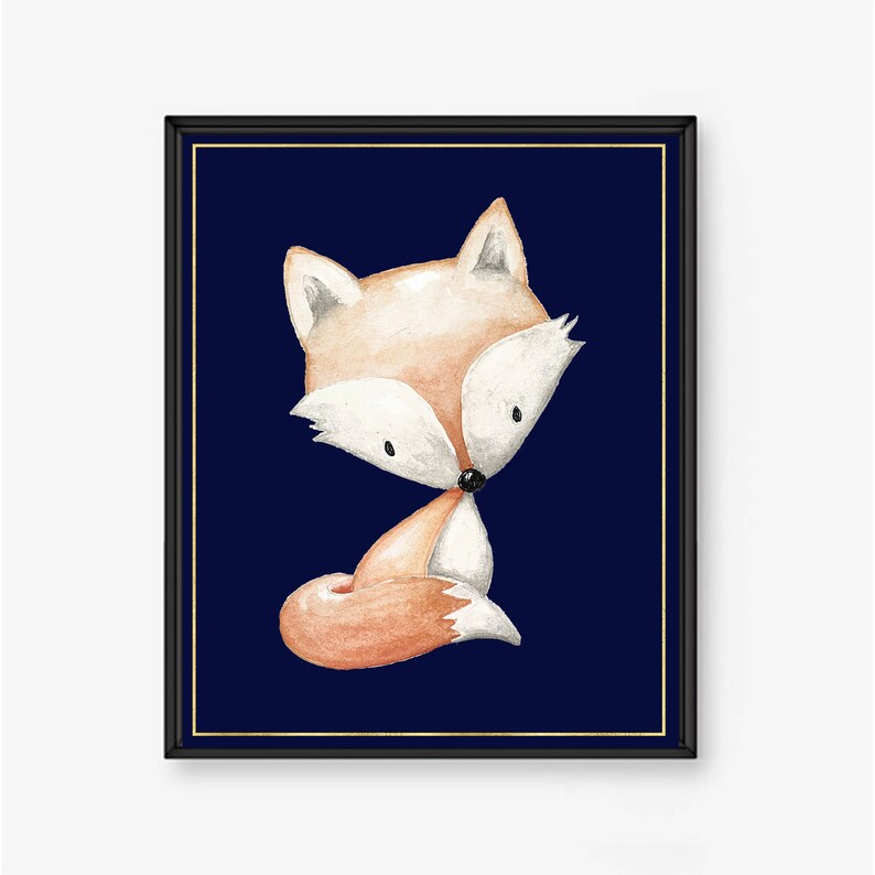Foxy Art Foxy Wall Art Print Printable Fox Decor Nursery Fox Etsy