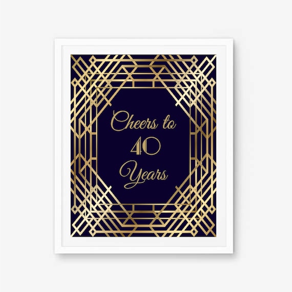 40. Geburtstag Plakat Cheers 40 Jahre 40 Geburtstag | Etsy