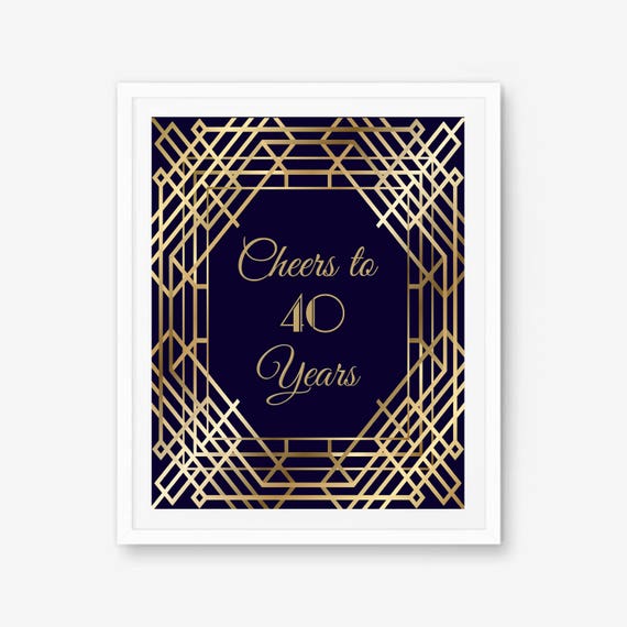 40. Geburtstag Plakat Cheers 40 Jahre 40 Geburtstag | Etsy