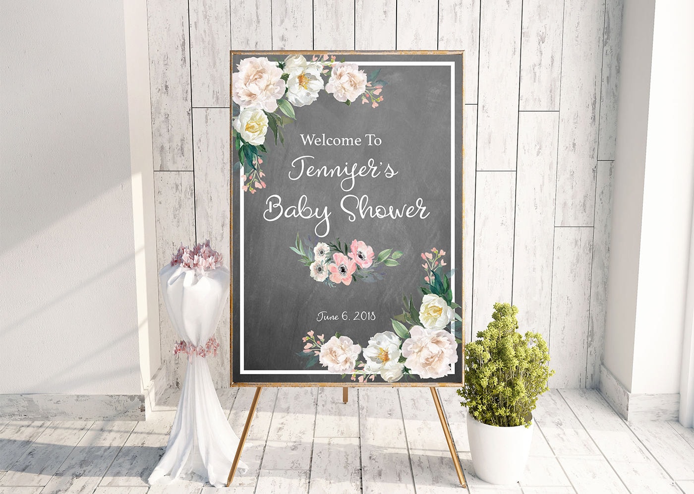 Couples baby shower personalized chalk baby shower board Etsy