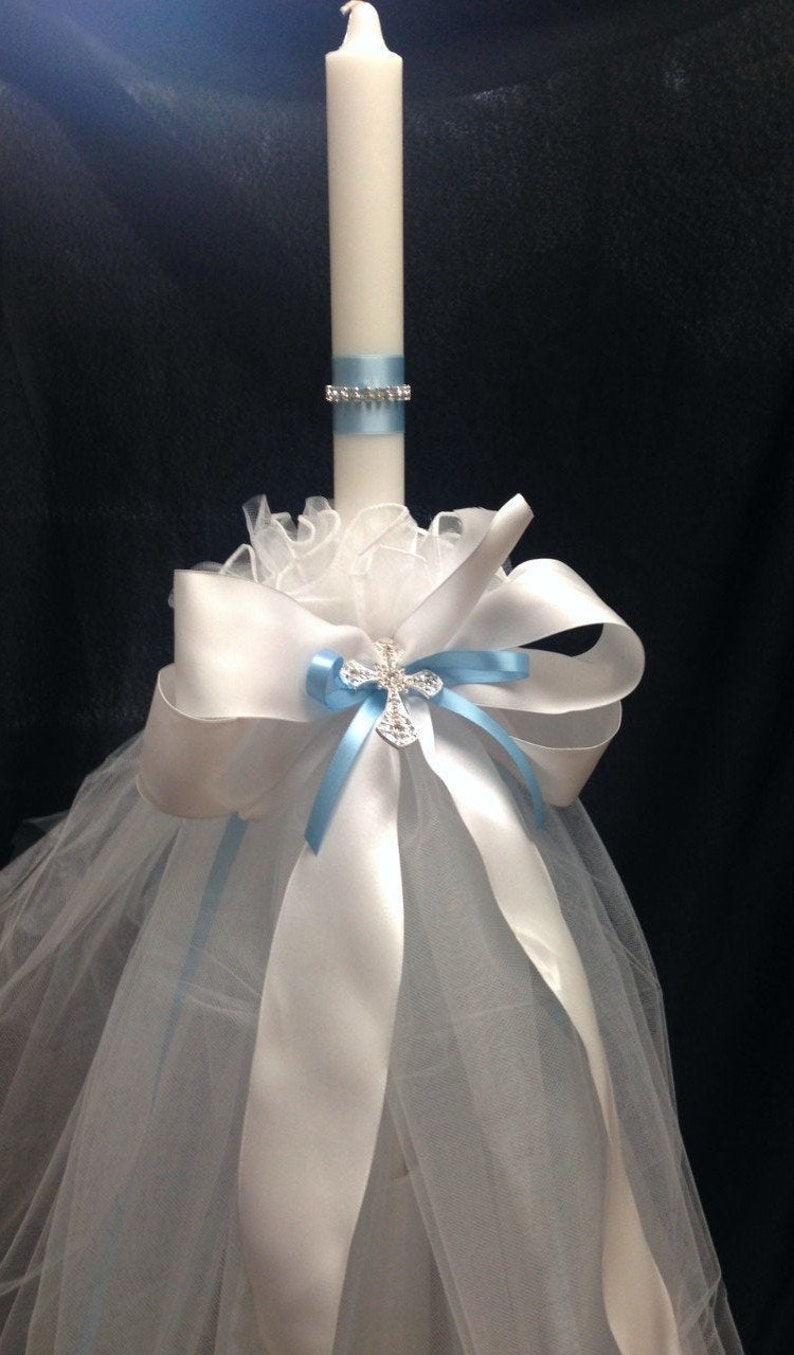 Deluxe Lambada Decorated Baptism Church Candle Etsy