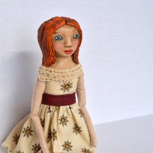 OOAK-One of a Kind Art Doll, Cloth Clay Art Doll,  Primitive Doll, Folk Doll, Handmade Doll