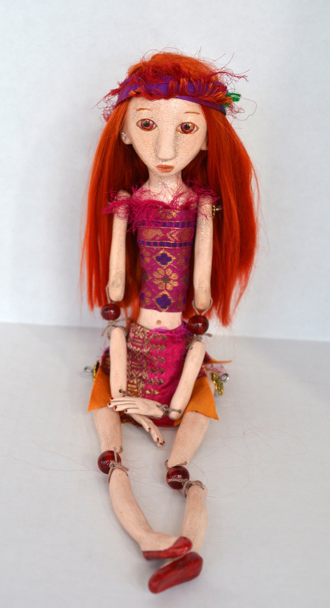 Art Doll Sculpted Paper Clay Art Doll Bead Jointed Art Doll Etsy