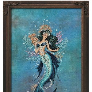 Maiden Of Tubbataha by Bella Filipina Designs. Beautiful Mermaid cross stitch pattern 2021