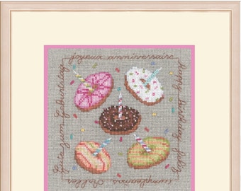 Kit de point de croix Donuts by Le Bonheur des Dames