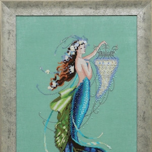 Siren and the Shipwreck by Mirabilia 2013 designer Nora Corbett. Printed Cross stitch pattern, embellishment pack More on OrAbeille.com