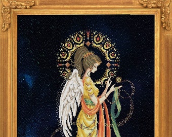 Hanan, deity of the morning by Bella Filipina Designs 2021 Counted cross stitch Pattern, Beads set and Set of Threads