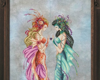 Daughters Of Estuary by Bella Filipina Designs 2021 Counted cross stitch Pattern, Beads set and Set of Threads