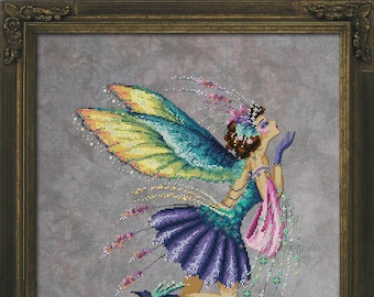 Hummingbird Pixie of Bella Filipina Designs 2021 Counted cross stitch Pattern, Beads set and Set of Threads