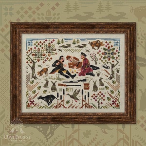 Hunters Tales by Owl Forest Embroidery. Modèle de broderie point de croix 2023