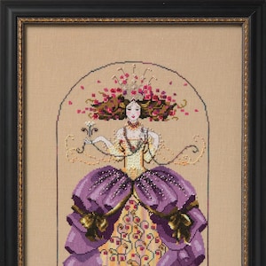 La Emperatriz de Mirabilia Designs Colección Dreamers 2025 diseñadora Nora Corbett Patrón de punto de cruz contado, paquete de adornos