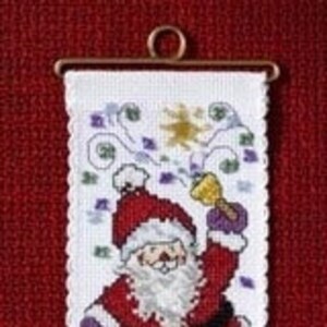 Merry Christmas Santa by Mill Hill. Holiday Greetings Collection Treasured stitching Band Kits 2006
