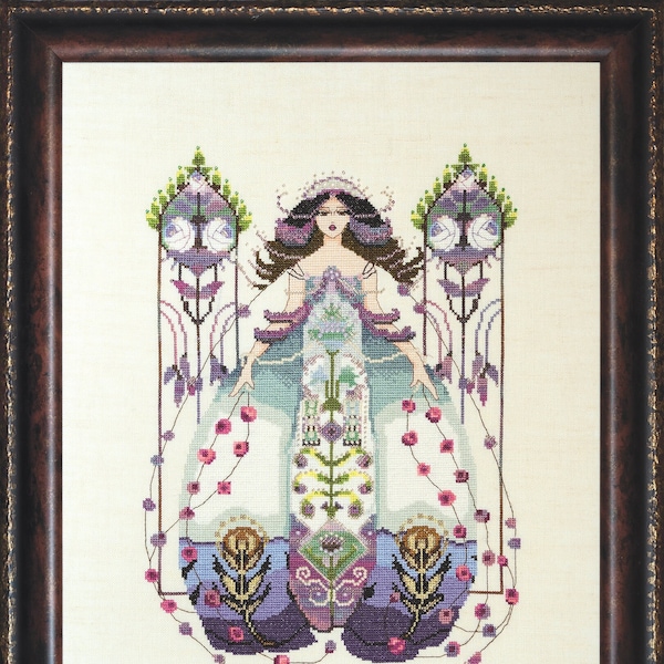 The Muse by Mirabilia Designs (designer Nora Corbett) Counted cross stitch pattern, embellishment pack Release December 2023