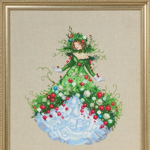 Patrón de punto de cruz navideño Merry Merry de Mirabilia Designs 2024 de la diseñadora Nora Corbett, paquete de adornos