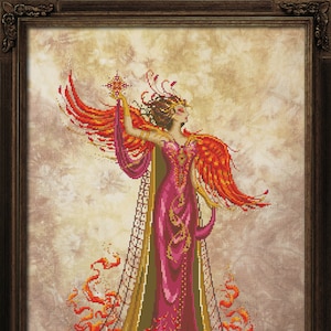 Phoenix Queen by Bella Filipina Designs 2023 Counted cross stitch Pattern, Beads set and Set of Threads