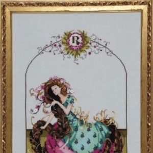 Patrón de punto de cruz Rapunzel de Mirabilia Designs 2016, diseñadora Nora Corbett, paquete de adornos