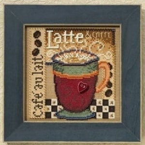 Latte by Mill Hill 2008 Autumn Series Buttons and Bead embroidery kit. Delicious coffee beaded cross stitch kit