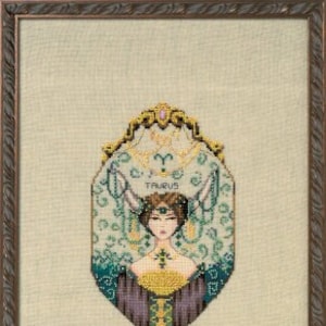 Taurus - Zodiac Girls by Nora Corbett (designer Mirabilia Designs) new cross stitch pattern 2021