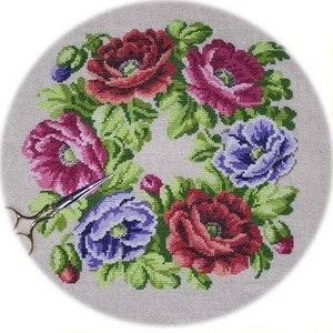 Anémones by Reflets de Soie Counted cross stitch pattern Release April 2008